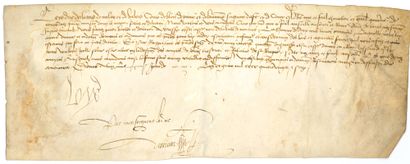 LOUIS XII (1462-1515) Roi de France. P.S., Lyon 24 mai 1496 ; contresignée par Jean...