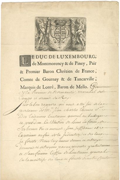 Charles II de MONTMORENCY-LUXEMBOURG (1702-1764) maréchal de France, gouverneur de Normandie.