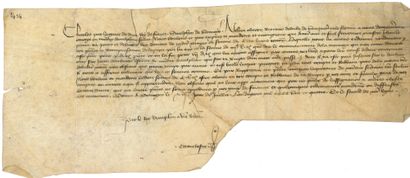 Charles VII (1403-1461) Roi de France. CHARTE en son nom, signée par son secrétaire...