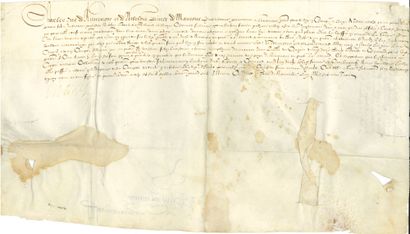 DIVERS .10 documents, 15th-19th centuries; 5 on parchment.
Estienne de L'HOSPITAL...