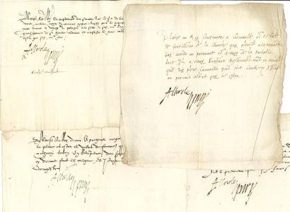 HENRI III (1551-1589) Roi de France. 12 P.S. avec apostille autographe « Accordé...