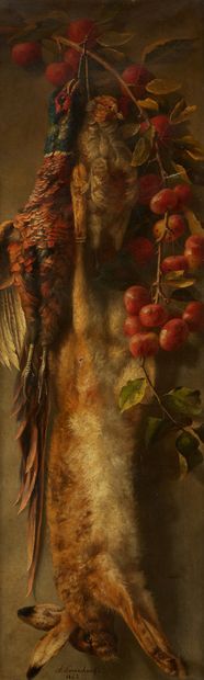 A. LEMARCHAND (Active au XIXE siècle) * Fleurs poire et raisons
Lièvres et prune
Paire...