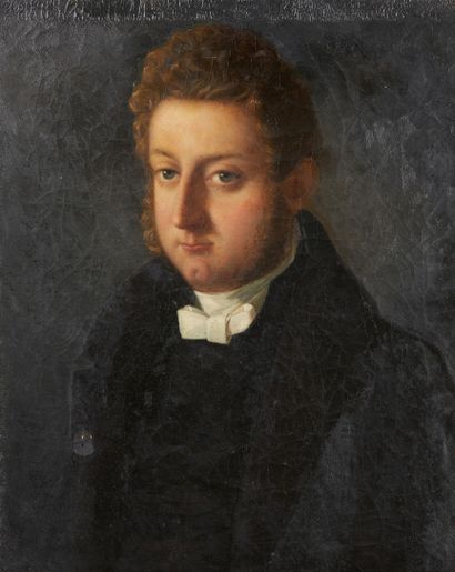 École Française du XIXe siècle Portrait d'homme
Toile 58 x 47,5 cm (restauration...