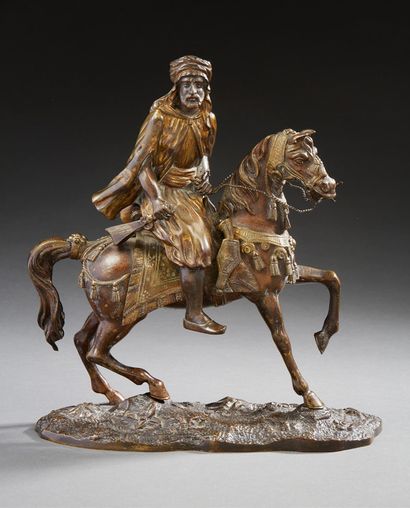 École Française du XIXe siècle Cavalier arabe
Figurine en bronze à plusieurs patines
H....