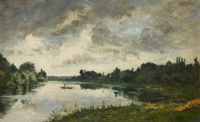 Johan Hendrik WEISSENBRUCH (1824-1903) Barques sur une rivière
Huile sur toile, signée...