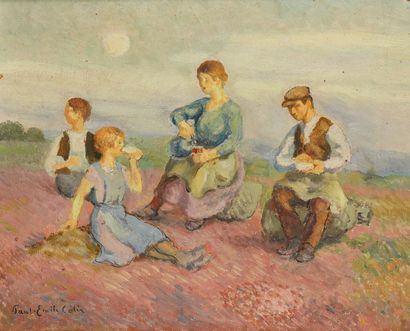 Paul Emile COLIN (1867-1949) Déjeuner champêtre
Huile sur toile contrecollée sur...