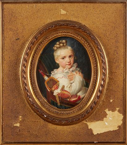M. GAST (ÉCOLE ANGLAISE, 1891) *Enfant au panier de cerises,
Enfant à la marionnette,
Paire...