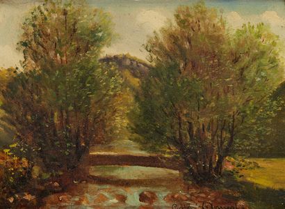 GUSTAVE AMYOT (XIXE-XXE SIÈCLE) Deux huiles sur toile Paysages
20 x 30 cm