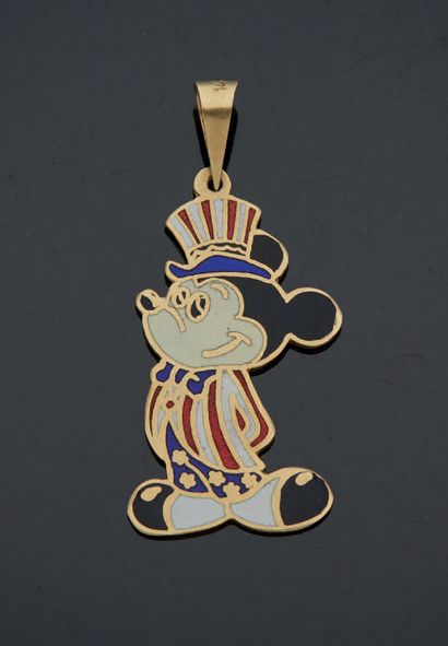 null 
750 mm yellow gold alloy MICKEY PENDANT with polychrome enamel.



Gross weight:...