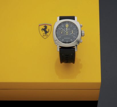 OFFICINE PANERAI POUR FERRARI. 2006. CHRONOGRAPH-BRACELET in polished and brushed...