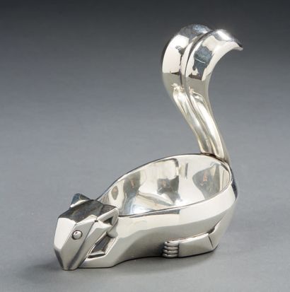 CHRISTOFLE & ANTOINETTE DE RIBES Squirrel pocket in silver plated metal.
Goldsmith's...