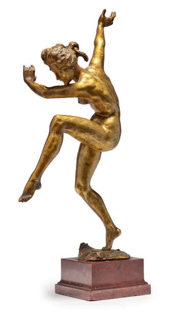 FRANCESCO LA MONACA (1882- 1937) 
Sculpture en bronze à patine dorée figurant une...