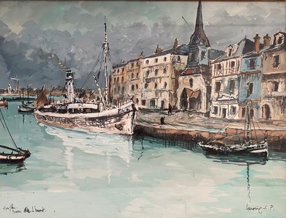 null ROBERT LAVOINE (1916-1999)

Honfleur, western basin

Watercolor and gouache...