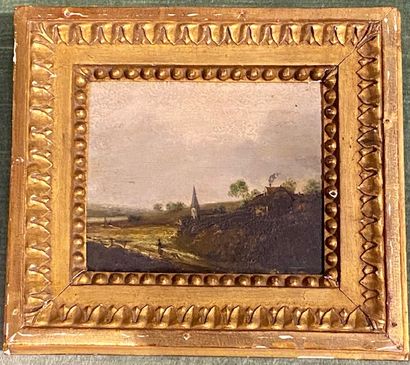 null Ecole Française du XVIIIè siècle

Paysage

Huie sur panneau

Dim. : 11,5 x 15...