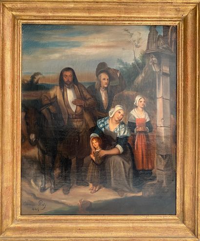 null EMMA PESTY ( XIXè siècle)

La famille en prière au calvaire

huile sur toile,...