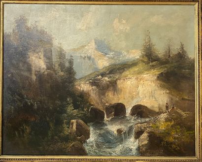 null Swiss school of the end of the 19th century

Mountainous landscape

Oil on canvas

Size...