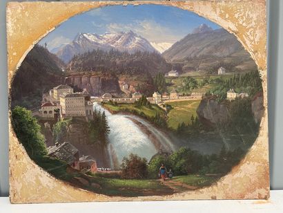 null Ecole Suisse du XIXè siècle

Paysage de montagne animé

Huile sur carton, à...