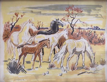 null YVES BRAYER 

Horses in the Camargue

Lithograph in colours, signed in the plate.

Size...