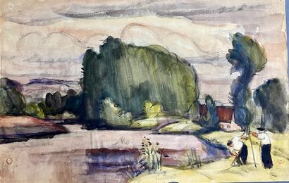 null Jules Émile ZINGG (1882-1942)

People at the Water's Edge

Watercolour and gouache...