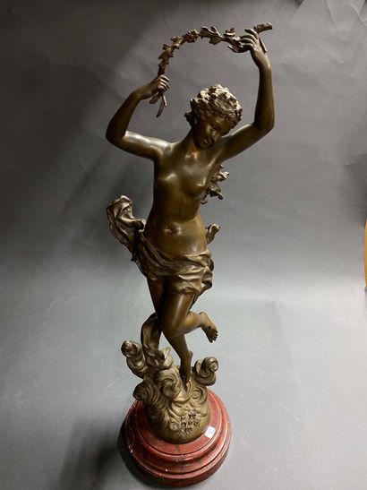 null Ernest RANCOULET (1870-1915)

"La Fleur" Sujet bronze à patine médaille reposant...