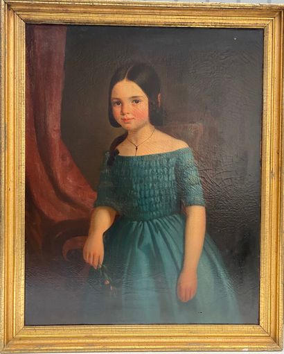 null Ecole française du XIXème siècle

Portrait de fillette en robe bleu

Huile sur...