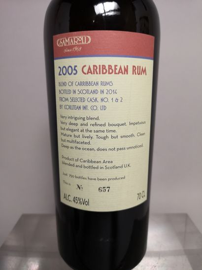 null 
1 bouteille RHUM - Samaroli "Caribbean Rum" 2005


Mis en bouteille en 2014,...