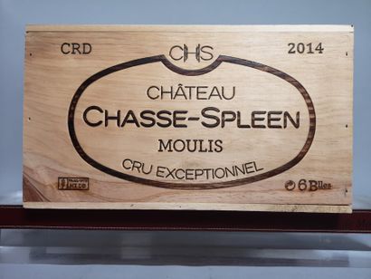 null 6 bouteilles Château CHASSE SPLEEN - Moulis En caisse bois. 2014