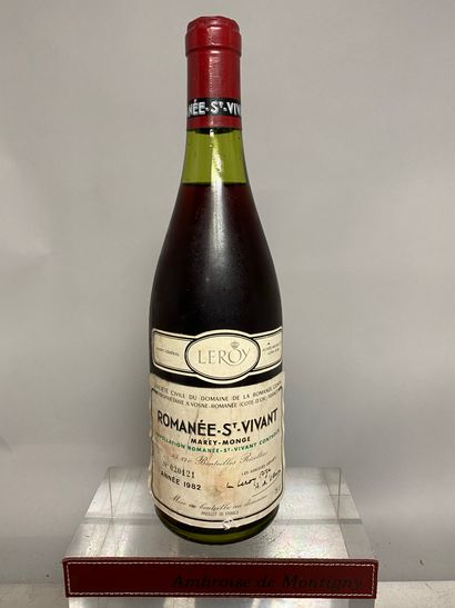 null 
1 bouteille ROMANEE St. VIVANT Grand cru - Domaine de la ROMANEE CONTI 1982
Etiquette...