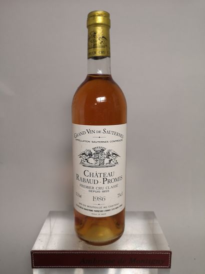 null 
1 bouteille Château RIBAUD-PROMIS - 1er CC Sauternes 1986
Niveau base goul...