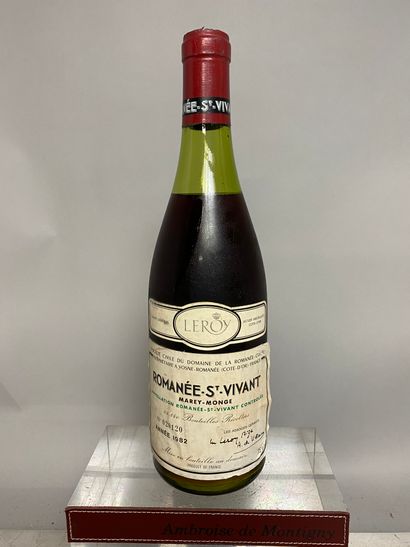 null 
1 bouteille ROMANEE St. VIVANT Grand cru - Domaine de la ROMANEE CONTI 1982
Etiquette...