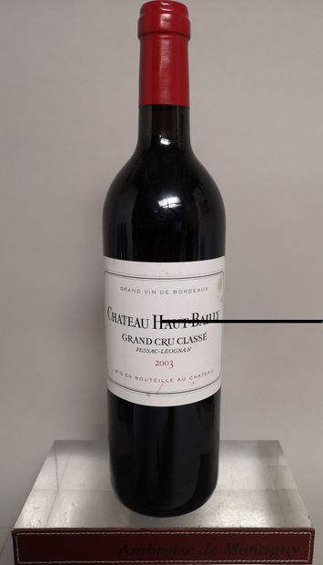 null "1 bouteille Château HAUT BAILLY - Gcc Pessac Leognan 2003

Etiquette légèrement...