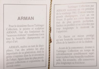 null 
1 bouteille CHAMPAGNE TAITTINGER ""Collection Arman"" 1981


En coffret.
