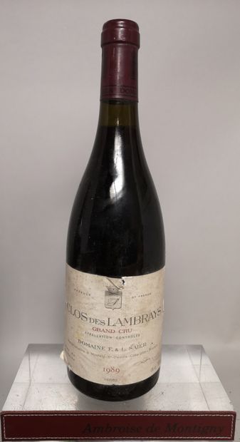 null 
1 bouteille CLOS de LAMBRAYS Grand cru - Domaine SAIER 1989
Etiquette légèrement...