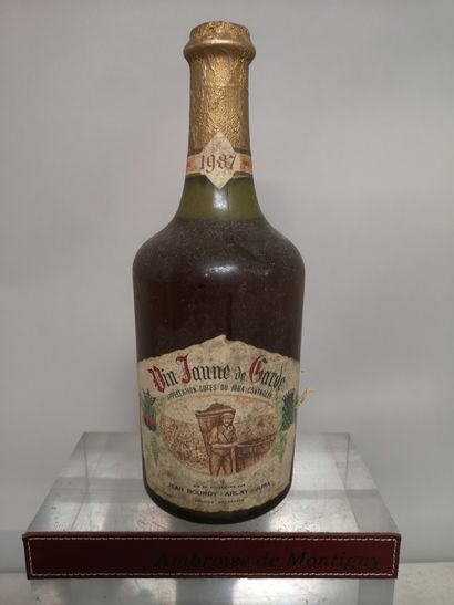 null 
1 bouteille VIN JAUNE - Jean BOURDY 1987




Etiquette légèrement tachée et...