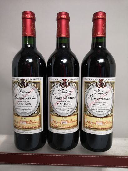 null "3 bouteilles Château RAUZAN GASSIES - 2e Gcc Margaux 2003

"