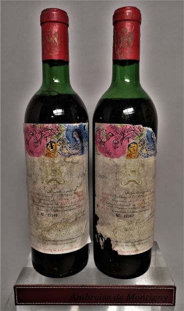null 
2 bouteilles Château MOUTON ROTHSCHILD - 1er Gcc Pauillac 1970
Etiquettes tachées...