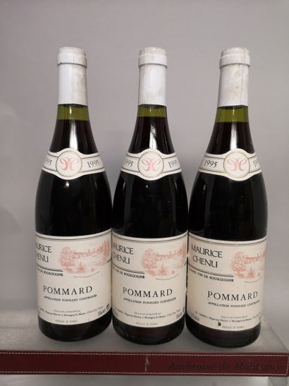 null 
3 bouteilles POMMARD - Maurice CHENU 1995
Etiquettes légèrement tachées
