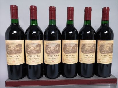 null 
6 bouteilles CARRUADES de LAFITE 2nd vin du Ch. LAFITE 1987
Etiquettes légèrement...