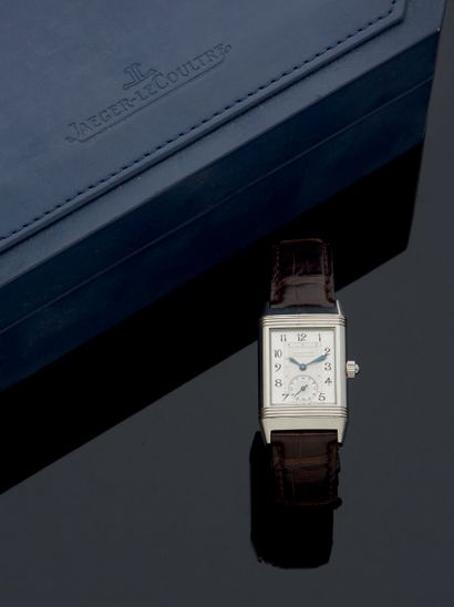 JAEGER-LECOULTRE vers 2000. 
Reverso duetto model. Lady's wristwatch in steel with...
