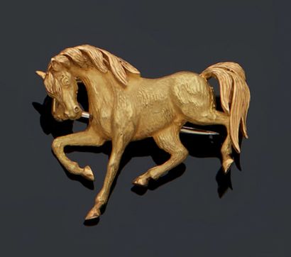 null SMALL EQUUS caballus POCKET in action, in yellow gold 750 mm.
NET weight : 6,9...