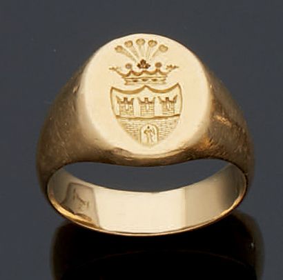 null Armed signet ring.
NET weight : 14,4 g. TDD : 56.