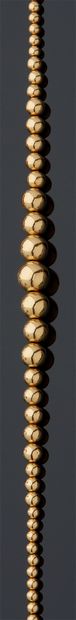 null NECKLACE of yellow gold balls 750 mm in fall.
Gross weight : 7,4 g. Length :...