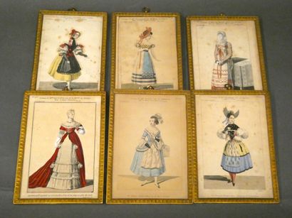 null Suite of six small colour fashion prints in chased and gilded bronze frames

Napoleon...