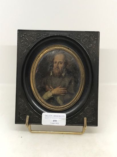 null Spanish School circa 1700: Presumed Portrait of Saint Ignatius

Oval miniature...