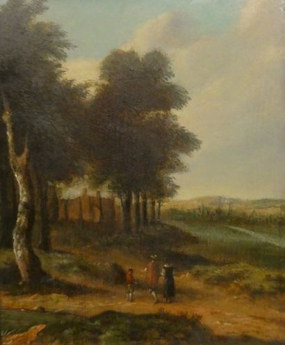 null Ecole HOLLANDAISE de la fin du XVIIIème siècle

Promeneurs dans un paysage

Panneau...