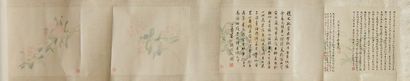 CHINE Scroll of a collection of reviews on a portrait of SU Dongpo and a calligrapher...