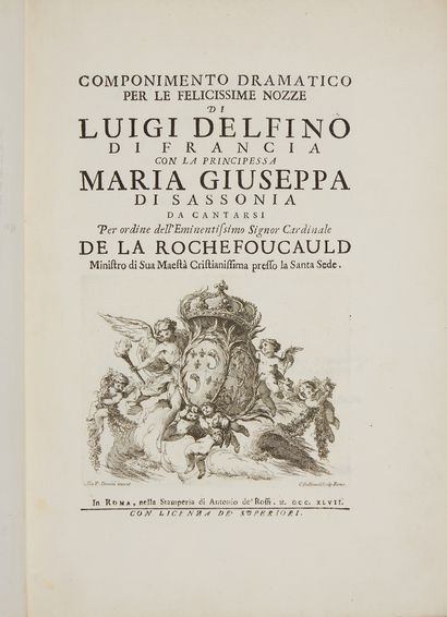 SCARSELLI, Flaminio. Componimento dramatico per le Felicissime nozze di Luigi delfino...