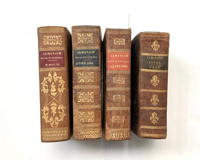 null ALMANACH ROYAL & NATIONAL Ensemble de 4 vol. in-4. Années 1824- 1836- 1838 et...