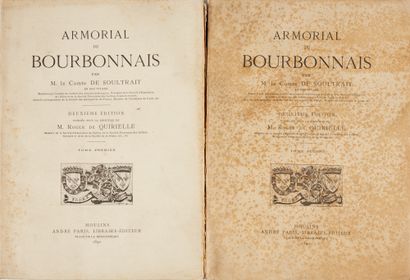 [BOURBONNAIS]. SOULTRAIT, Comte de. Armorial du Bourbonnais. Moulins, André Paris,...