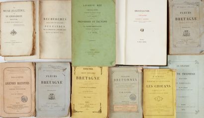 null Récits, contes et légendes évoquant la Bretagne. 1 lot de livres reliés et brochés...
